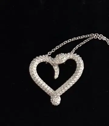 [ 레어 ] SWAROVSKI 스와로브스키 스네이크 하트 실버 목걸이