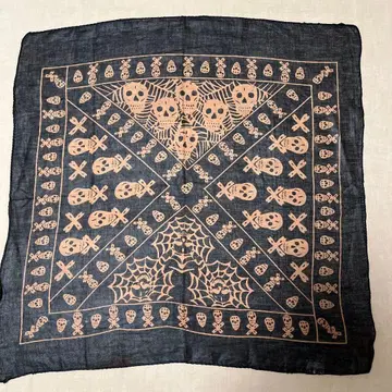 인도 코튼 빈티지 스컬 디자인 반다나