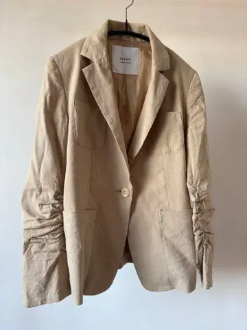 irise 이리제 베이지 린넨 혼방 테일러드 자켓