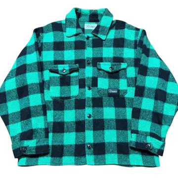 Codet 버팔로 체크 그린 블랙 헤비 울 tenderloin