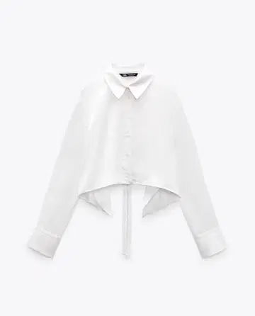 새틴 케이프 셔츠