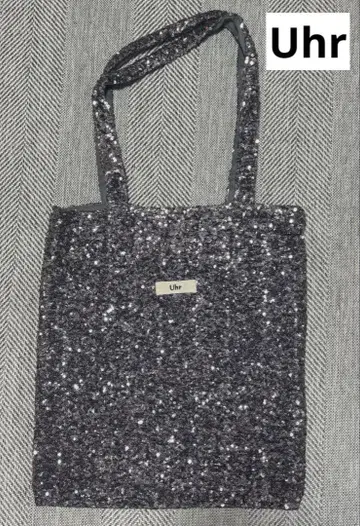 Uhr 스팽글 토트백 실버