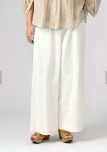 바스코 basco 벨 팬츠 D 10온스 화이트 데님 와이드 팬츠