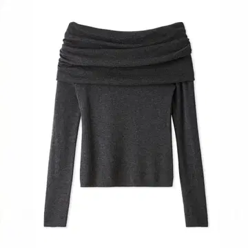 [택 포함/새상품] FRAY I.D 드레이프 개더 오프숄더 니트 풀오버