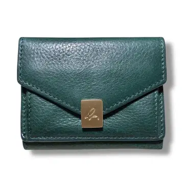 에네스베 3단 폴더형 지갑 miyuki 가죽 미니 지갑 그린 잡화
