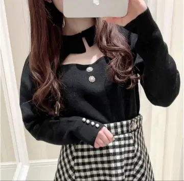 evelyn 초커 비쥬 니트