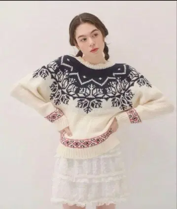 미사용 새상품 muguet nordic knit pullover 아이보리
