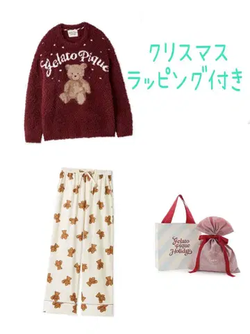 젤라또피케 스노우 베어 풀오버 & 베어 패턴 플란넬 롱 팬츠