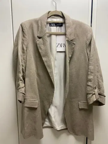 ZARA 베이지 린넨 블레이저 M 사이즈