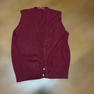 캐시미어 100% LeCEN 울 100% 버건디 베스트