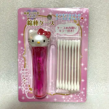 헬로키티 면봉 케이스 핑크 거울 포함 초레어