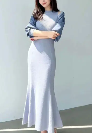 새상품 RESEXXY 시어 볼레로 세트 머메이드 니트 원피스