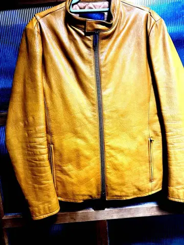 GENNARO 카멜 가죽 싱글 라이더