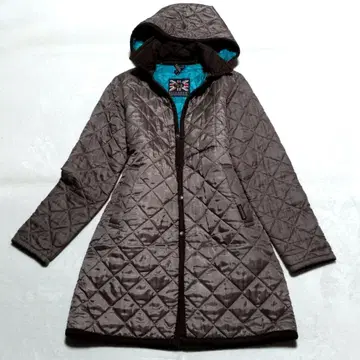 새상품급 라벤햄 후드 부착 퀼팅 코트 자켓 사이즈 38