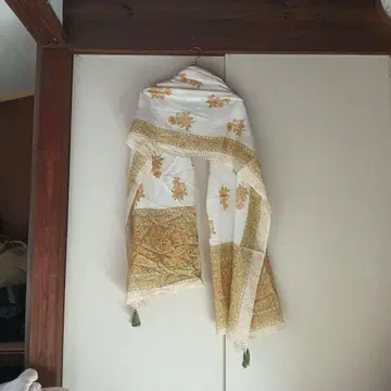 꽃 무늬 코튼 쿠르타 세트 옐로우 컬러 L