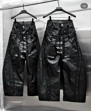 Rich MOCK DOUBLE WAIST WIDE LEG PANTS