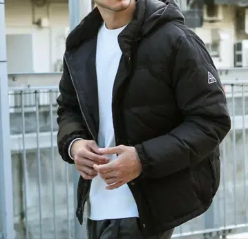 [새상품급] BAYFLOW 블랙 다운 자켓 후드 부착