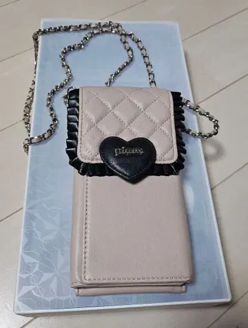 pium 하트 퀼팅 폰 홀더 더스티 핑크