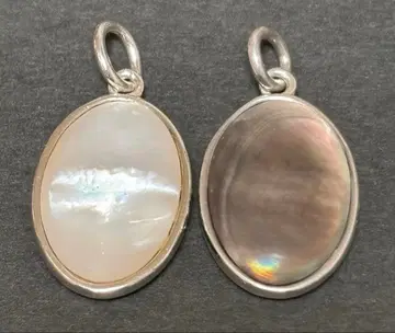 아가트 실버 쉘 블랙 화이트 펜던트 헤드 참