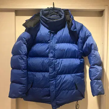 Marmot 다운 자켓 파랑 후드 부착