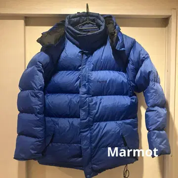 Marmot 다운 자켓 파랑 후드 부착