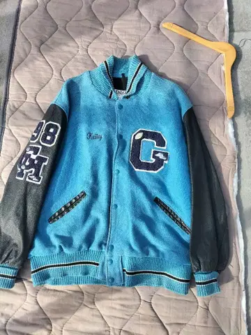 롱 USA 스타디움 자켓 가죽 소매 큰 사람용