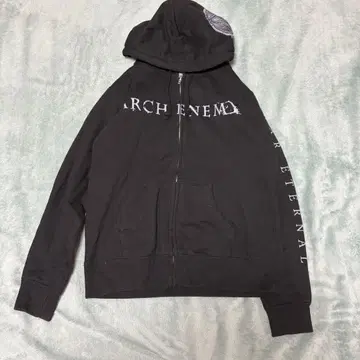 ARCH ENEMY 블랙 집업 후드티 데스 메탈 밴드