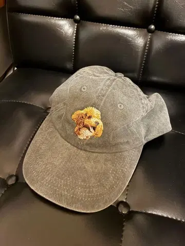 그레이 강아지 자수 야구 모자 PORT & COMPANY