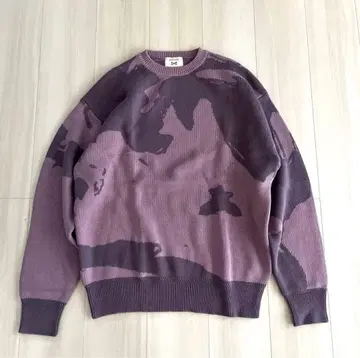 조조타운 도모토 츠요시 콜라보 니트 스웨터 퍼플