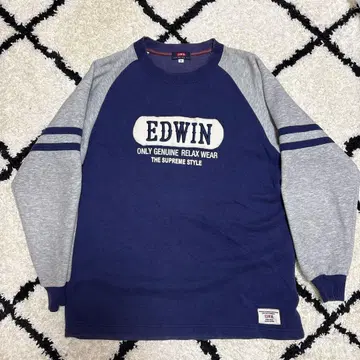 EDWIN 네이비 그레이 트레이닝복 맨투맨 구제 의류 M
