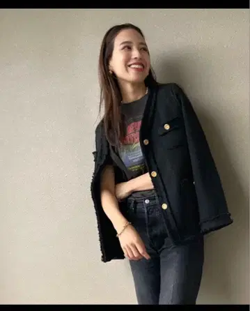 [ 컨디션 최상 ] isook 노카라 자켓 트위드 가디건