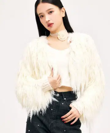 [ 택 포함 새상품 ] 퍼 니트 가디건