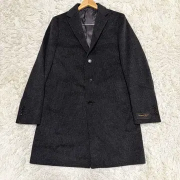 미사용 가까운 유나이티드 애로우즈 체스터 코트 캐시미어 혼방 글렌체크