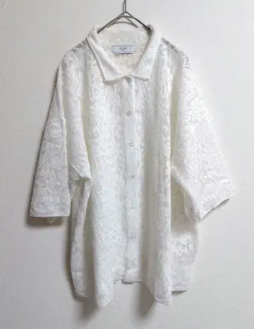 슬로브 이에나 레이스 니트 셔츠 화이트