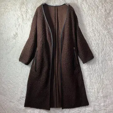 새상품급 스콧 클럽 보아 플리스 노카라 롱 코트 M