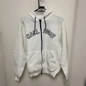 Callaway 후드 부착 스웨터 M 화이트 x 네이비