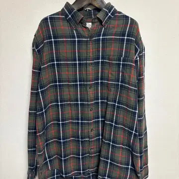 ST JOHN'S BAY 체크 무늬 플란넬 셔츠 L