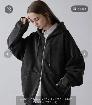 CLEL 빈티지 블랙 후드티