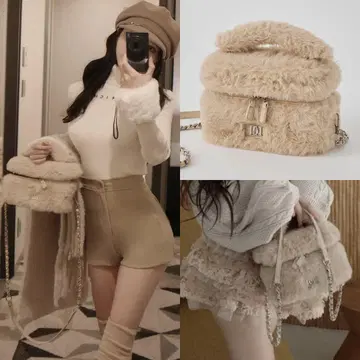 다리치 인조 모피 숄더 미니백