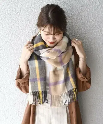 John Scott for SHIPS 체크 무늬 스톨