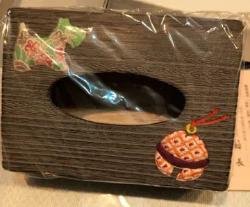 오동나무 미니 티슈 박스 커버 스코티시 테리어 패턴 오리지널 주문품