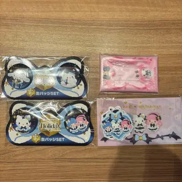 산리오 해피 복권 헬로키티 리틀트윈스타 캔뱃지 세트