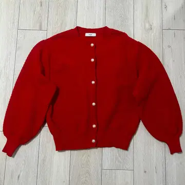 Discoat 카노코 편직 펄 버튼 가디건