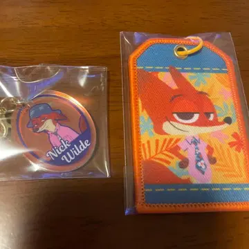 주토피아2 닉 키링 택 세트