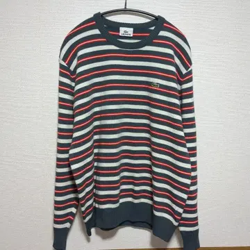 LACOSTE 스트라이프 니트 스웨터 사이즈 5 남성용