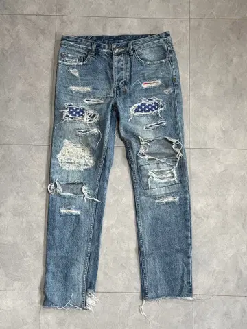 스비 데미지 데님 성조기 패치 30인치 초레어 디자인