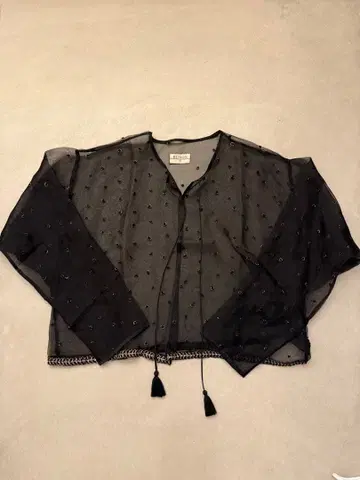 [ 새상품 ] BUNON 오간자 블랙 가디건