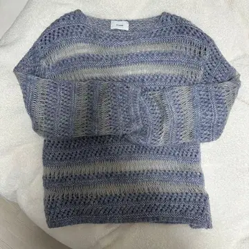 CLANE 시어 보더 모헤어 니트