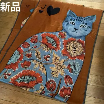 새상품 INOUI EDITIONS 고양이 고양이 스톨 울 실크