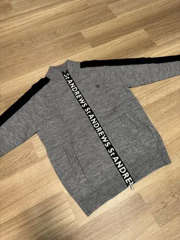 컨디션 최상 그레이 L 풀 집업 스웨터 세인트앤드류스 남성용 M